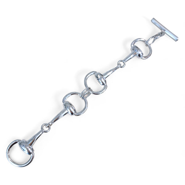 7.5" Heavy Snaffle Sterling Silver Bracelet