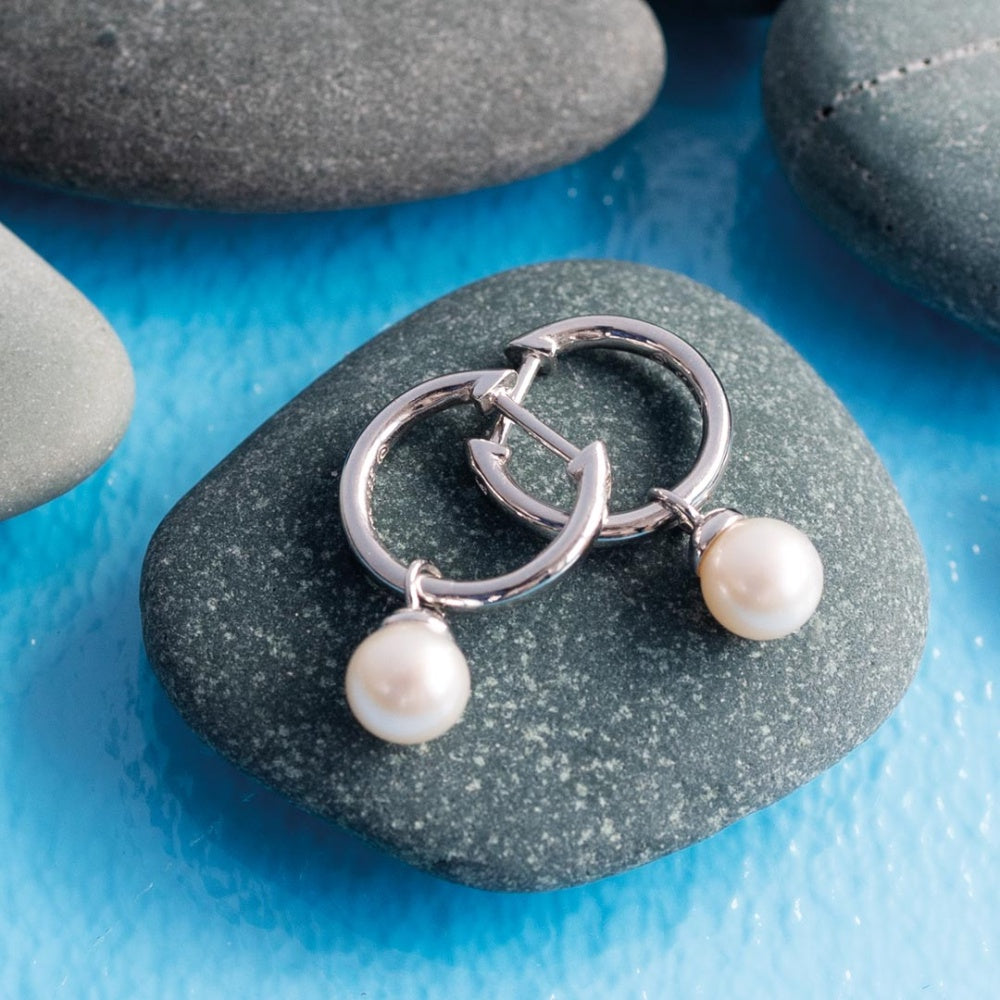 Kit Heath Coast Tumble Pearl Mini Hoop Earrings