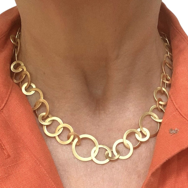 Tezer Brushed Circles Necklace