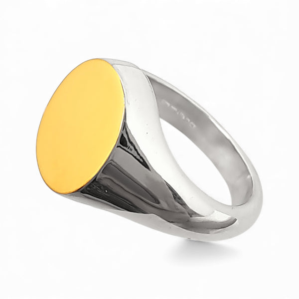 9ct Polished Gold Top Signet Ring