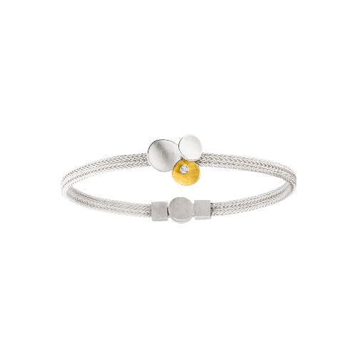 'Celestial Collide' Silver & 22ct Gold Diamond Bracelet