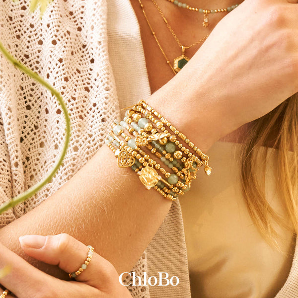 ChloBo Gold Sparkle Interlocking Star Bracelet