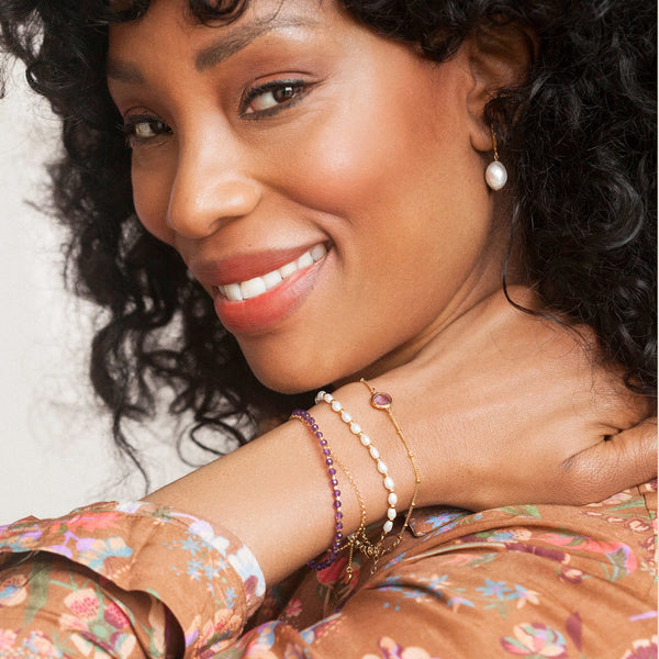 Christin Ranger Beaded Bracelets with Gemstone - Sterling Silver or Gold Vermeil