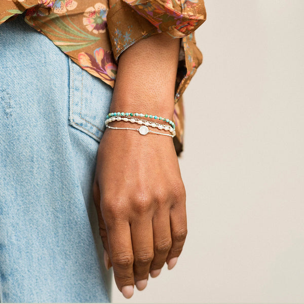 Christin Ranger Beaded Bracelets with Gemstone - Sterling Silver or Gold Vermeil