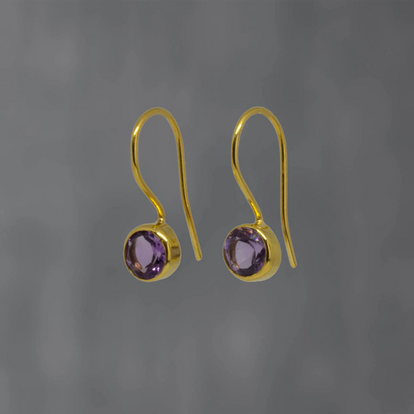 Beyond Biasa Gold and Round Gemstone Drops Earrings