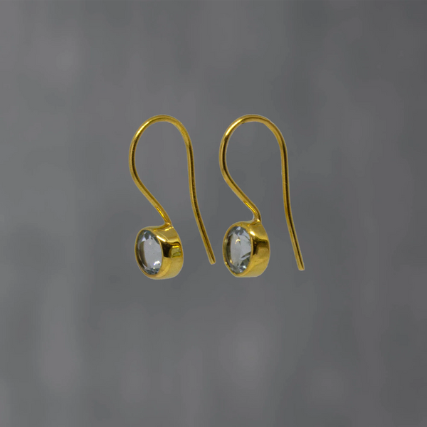 Beyond Biasa Gold and Round Gemstone Drops Earrings