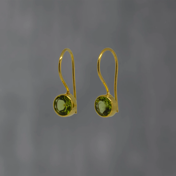Beyond Biasa Gold and Round Gemstone Drops Earrings