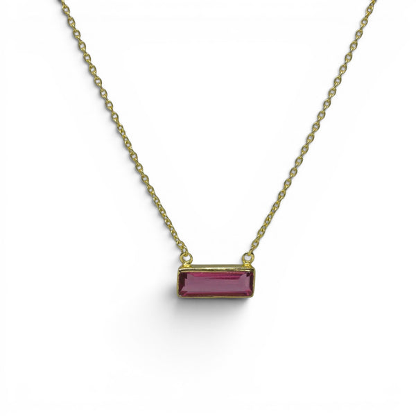 Beyond Biasa Rectangular Gemstone Necklace