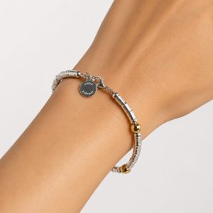 Borealis – Silver & Gold Beaded Bracelet