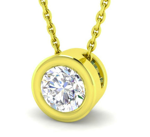 9ct Yellow Gold 0.47ct Diamond Sliding Pendant Necklace