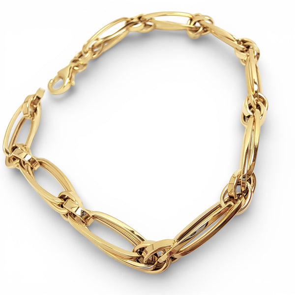 Double-Link 9ct Yellow Gold Chain Bracelet
