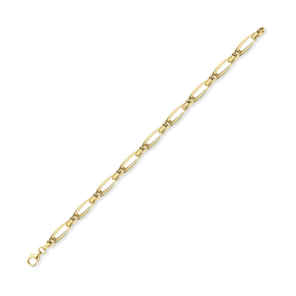 Double-Link 9ct Yellow Gold Chain Bracelet