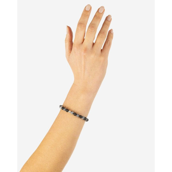 Buddha To Buddha Black Lava Stone and Snowflake Obsidian Bracelet