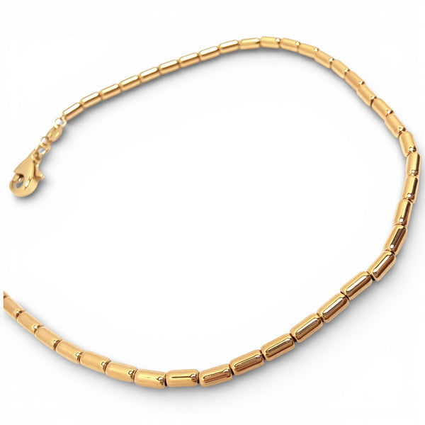 Round Tube Motif 9ct Yellow Gold Bracelet