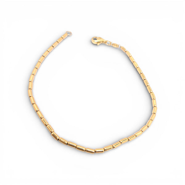 Round Tube Motif 9ct Yellow Gold Bracelet