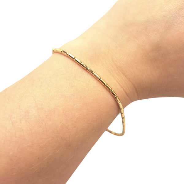 Round Tube Motif 9ct Yellow Gold Bracelet