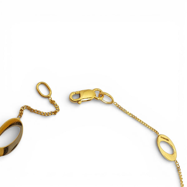 Curb and Oval Detail 9ct Yellow Gold Bracelet