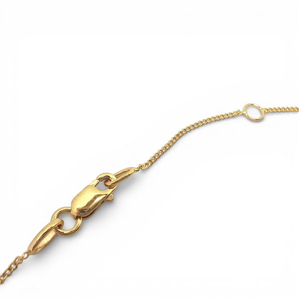 Curb Chain & Oblong Detail 9ct Yellow Gold Necklace