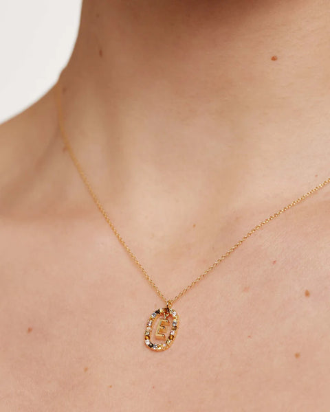 PDPAOLA Gemstone Letter Necklace
