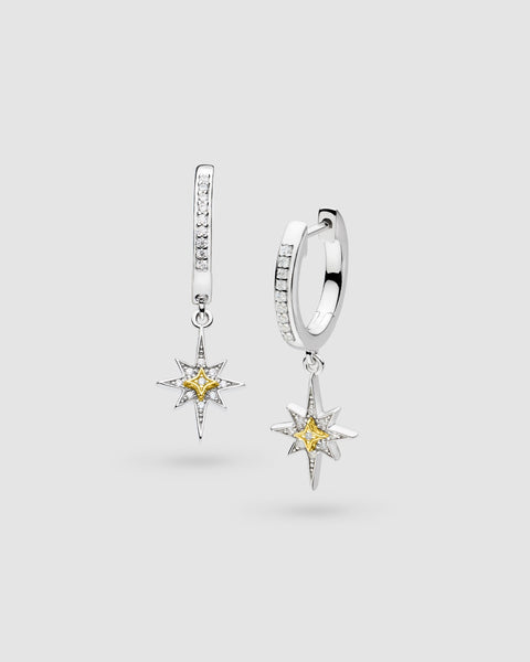 Kit Heath Céleste North Star Golden Two-Tone Hoop Earrings