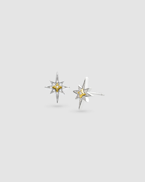 Kit Heath Céleste North Star Golden Two-Tone Stud Earrings