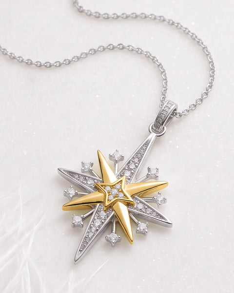 Kit heath Céleste North Starburst Golden Two-Tone Grande Slider Necklace