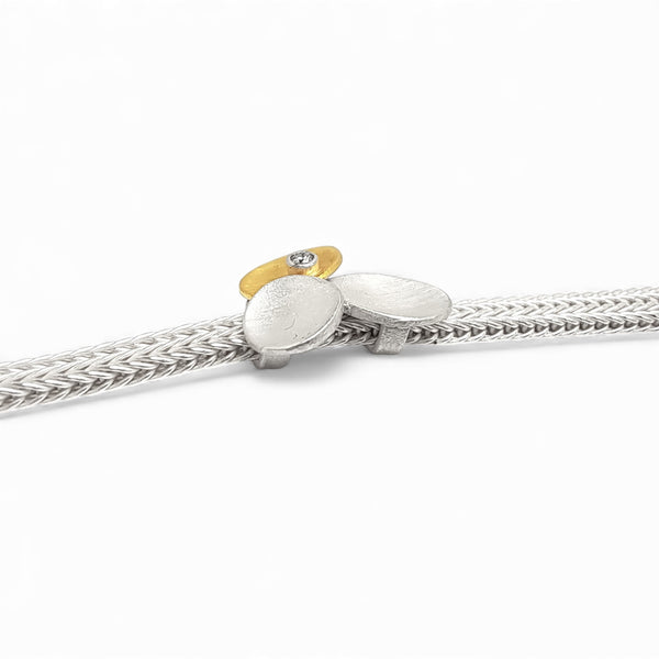 'Celestial Collide' Silver & 22ct Gold Diamond Bracelet