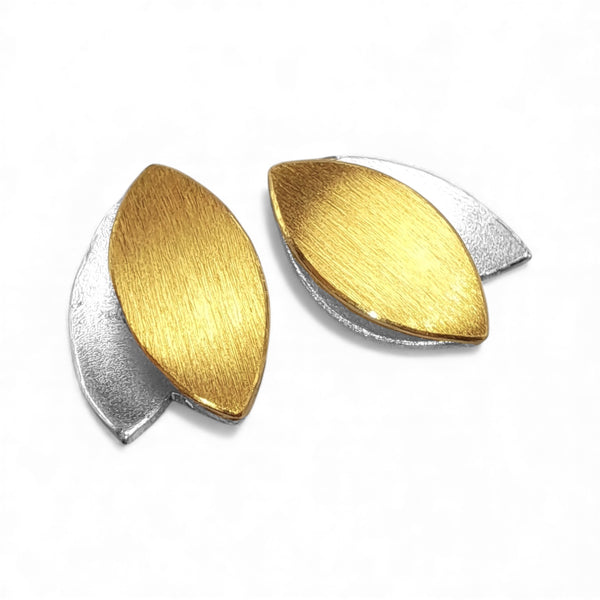 'Celestial Petals' Silver & 22ct Gold Stud Earrings
