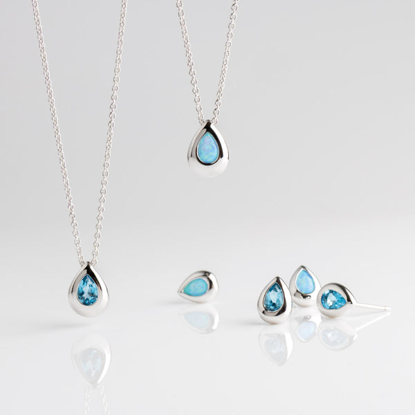 Kit Heath  Coast Pebble Swiss Blue Topaz Stud Earrings