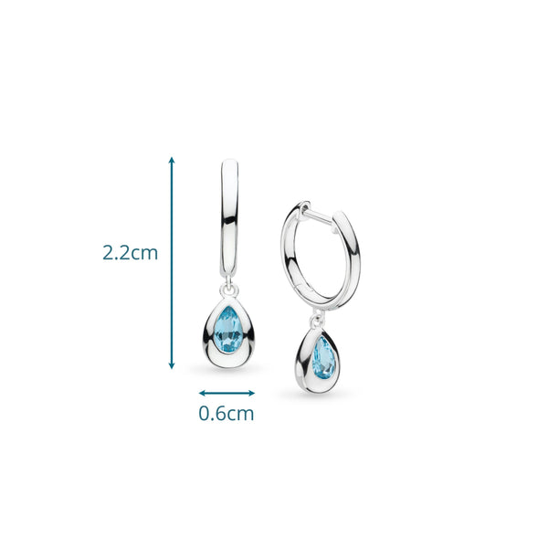 Kit Heath Coast Pebble Swiss Blue Topaz Hoop Earrings