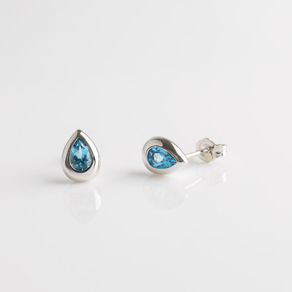 Kit Heath  Coast Pebble Swiss Blue Topaz Stud Earrings