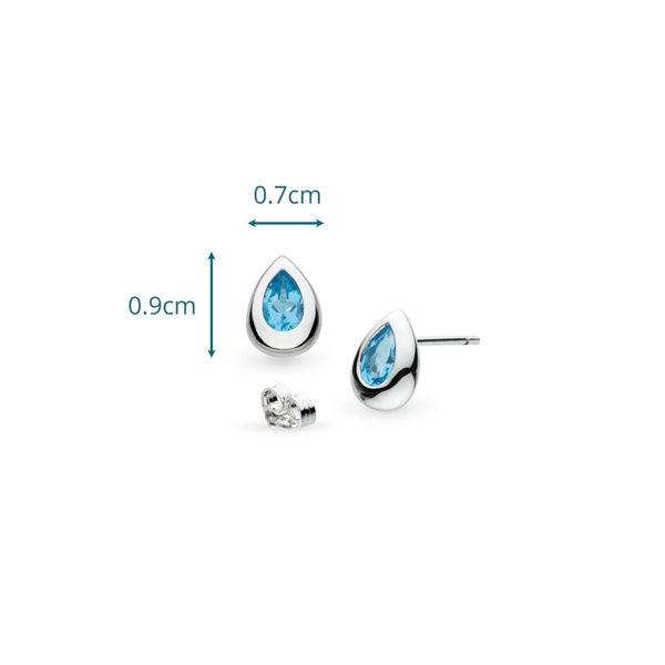 Kit Heath  Coast Pebble Swiss Blue Topaz Stud Earrings