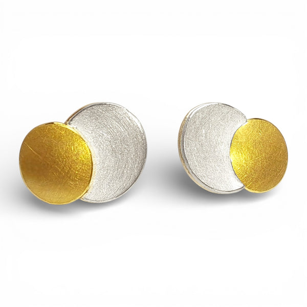 'Cosmic Harmony' Silver & 22ct Gold Stud Earrings