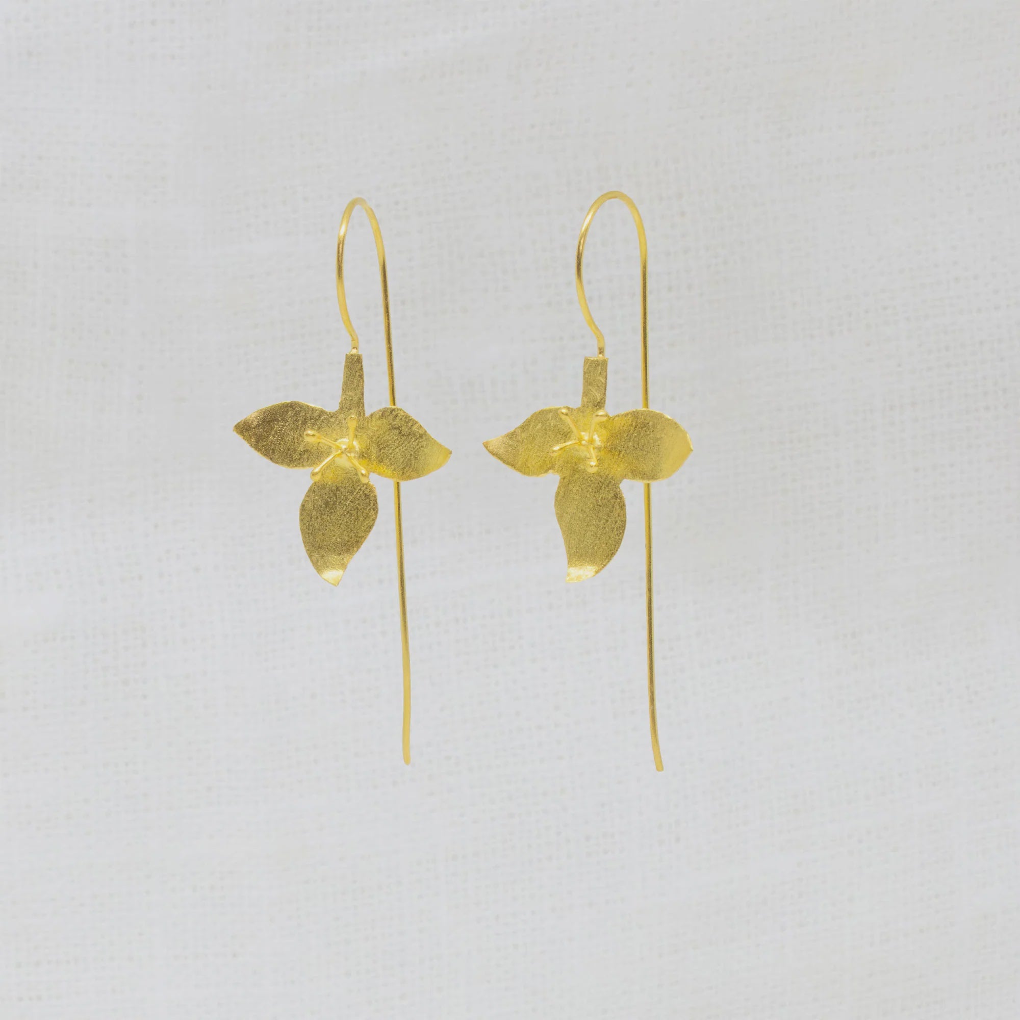 Beyond Biasa Three Petal Flower Drop Earrings