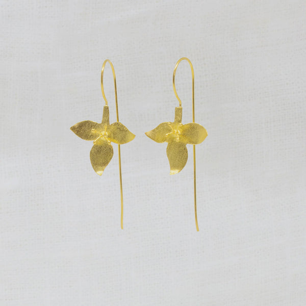 Beyond Biasa Three Petal Flower Drop Earrings