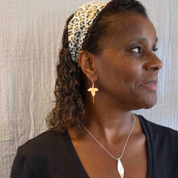 Beyond Biasa Three Petal Flower Drop Earrings