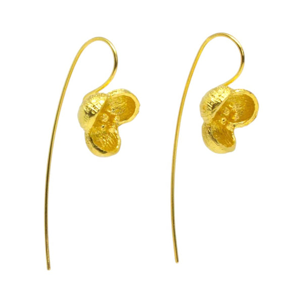 Beyond Biasa Textured Three Petal Flower Drop Earrings
