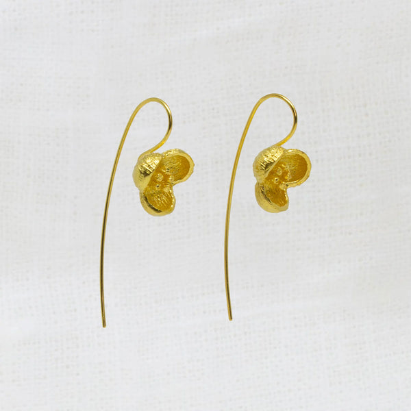 Beyond Biasa Textured Three Petal Flower Drop Earrings