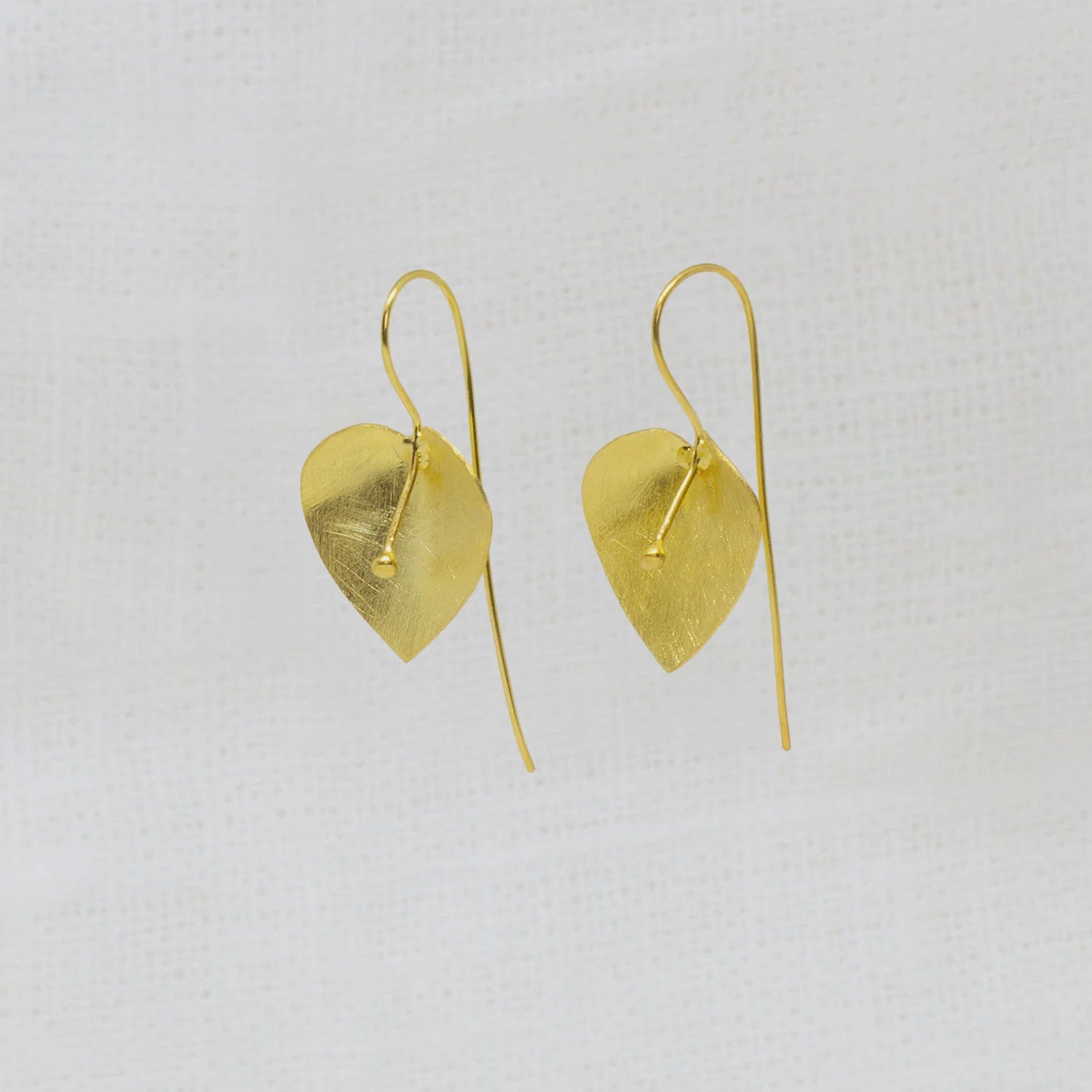 Beyond Biasa Brushed Heart Leaf Drop Earrings