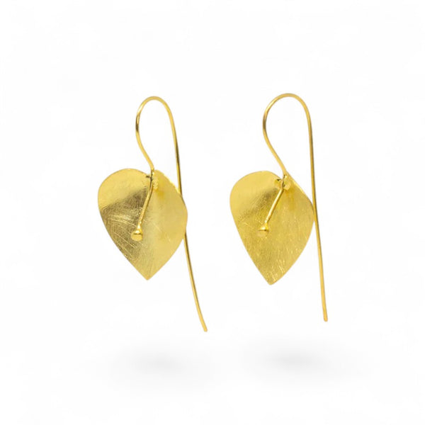 Beyond Biasa Brushed Heart Leaf Drop Earrings