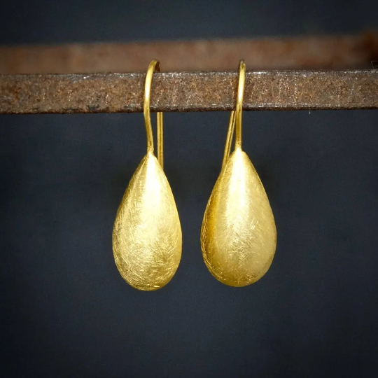 Beyond Biasa Minimal Brushed Teardrop Earrings