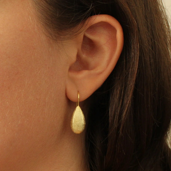 Beyond Biasa Minimal Brushed Teardrop Earrings