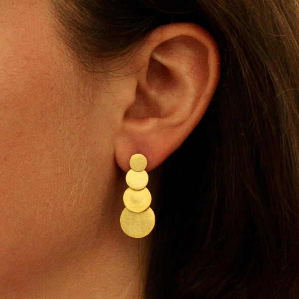 Beyond Biasa Brushed Circles Earrings