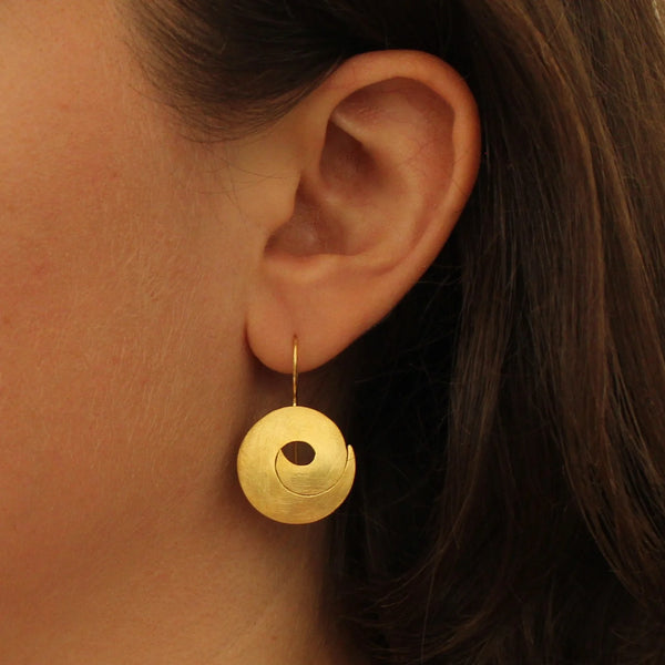 Beyond Biasa Brushed Swirl Drop Earrings