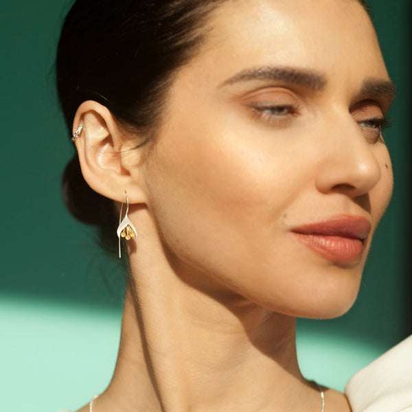 Christin Ranger Gold and Silver Snowdrop Earrings