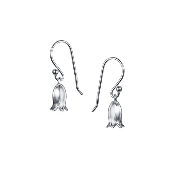 Christin Ranger Silver Bluebell Flower Drop Earrings