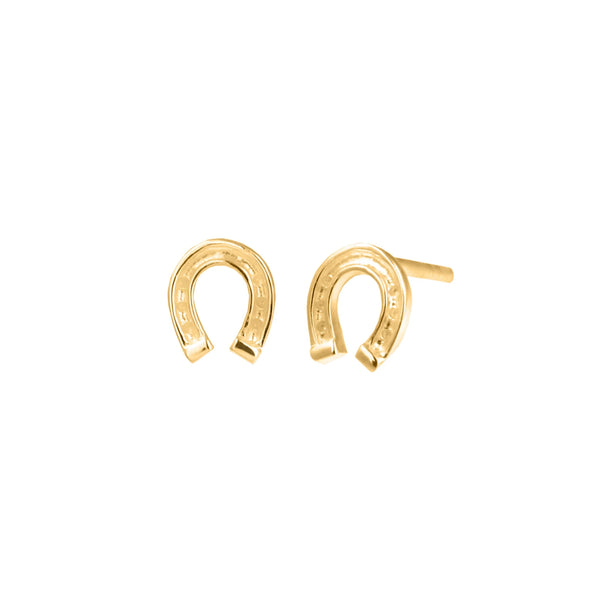 Christin Ranger Small Gold Horseshoe Stud Earrings