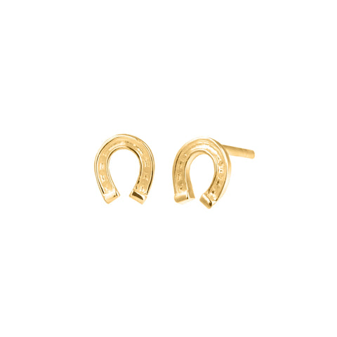 Christin Ranger Small Gold Horseshoe Stud Earrings