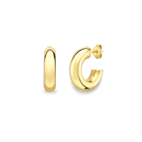 Chunky Half Hoop 9ct Yellow Gold Earring