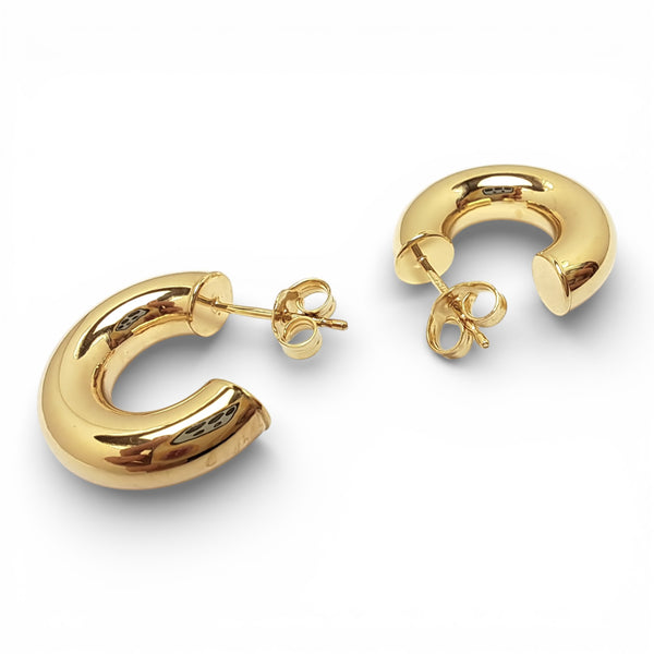 Chunky Half Hoop 9ct Yellow Gold Earring